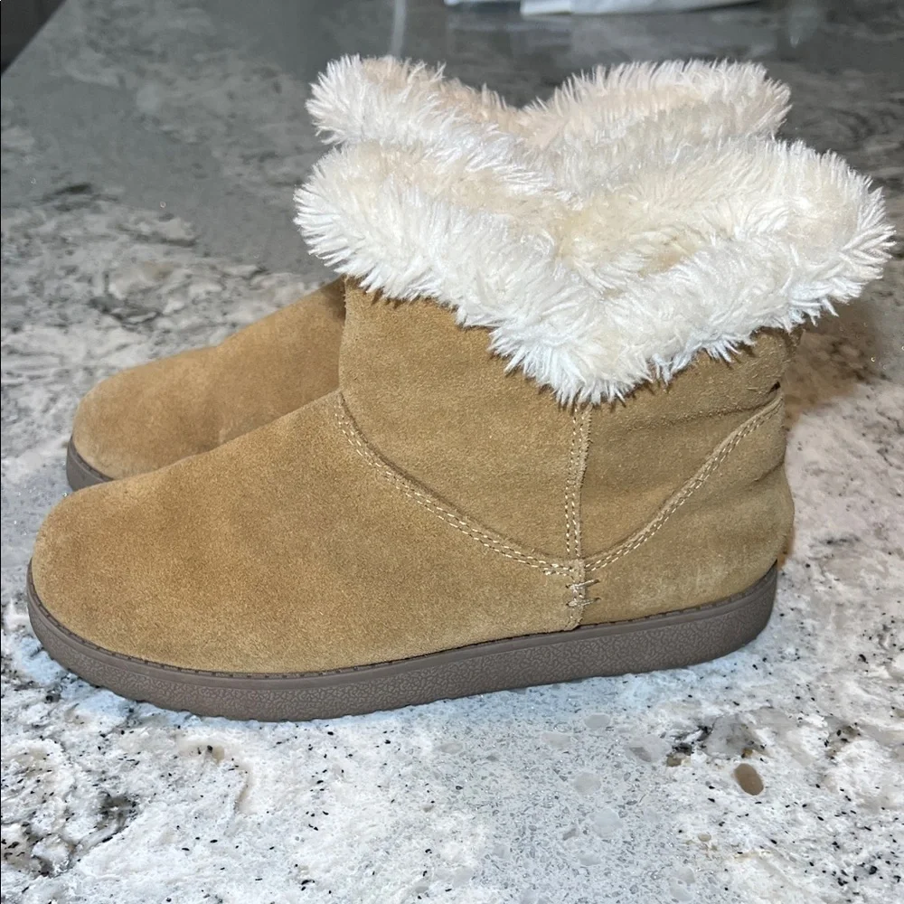 Tan Suede Ankle Boots Size 6 EUC